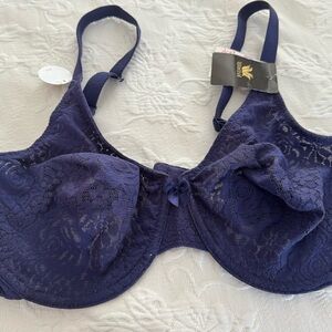 Wacoal Lace Underwire Bra in Deep Blue